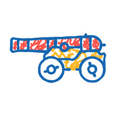cannon weapon doodle icon sketch vector. cannon weapon sign. isolated symbol illustration