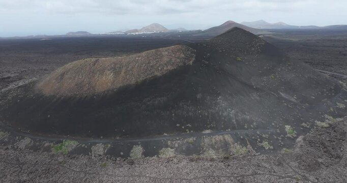 Aerial view of Timanfaya national park in Lanzarote