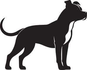A single dog outline silhouette illustration in white background