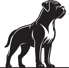 A single dog outline silhouette illustration in white background