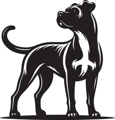 A single dog outline silhouette illustration in white background