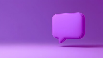 Blank Message Notification. Violet Speech Bubble. Social Media Concept and Online Communication. 3d rendering. 