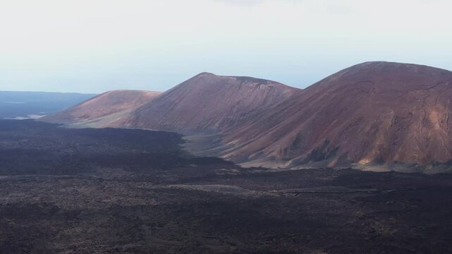 Aerial view of Timanfaya national park in Lanzarote