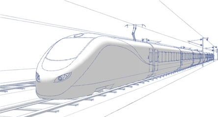 electric transport locomotive 3D illustration