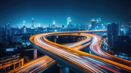 Vibrant City of Speeding Nightlights