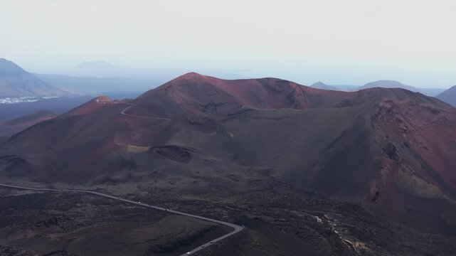 Aerial view of Timanfaya national park in Lanzarote