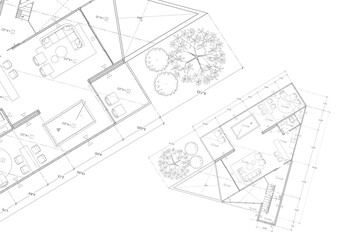 Floor plan designed building on the drawing.
