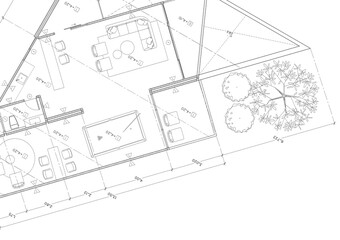 Floor plan designed building on the drawing.