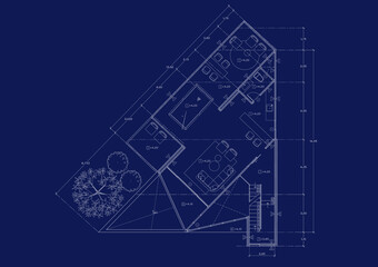 Floor plan designed building on the drawing.