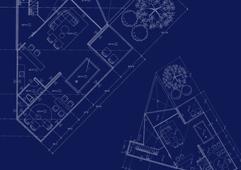 Floor plan designed building on the drawing.