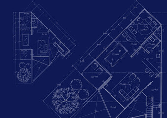 Floor plan designed building on the drawing.
