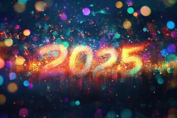 2025 Sparkles lights sparks year.