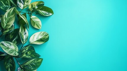 Fototapeta premium Vibrant Green Foliage Backdrop with Lush Leaves Texture in Natural Environment