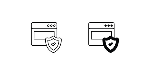 web security set icon with white background vector stock illustration