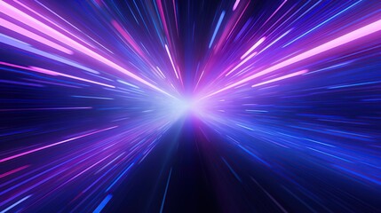 Abstract Purple and Blue Light Trails Background, Speed and Motion Effect