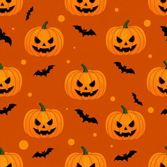 Seamless Halloween pumpkin Pattern