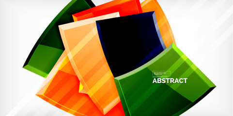 Colorful geometric abstract shapes. Illustration For Wallpaper, Banner, Background, Card, Book Illustration, landing page