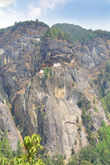 Taktshang Monastery called the tiger's nest on a rock cliff in Bhutan