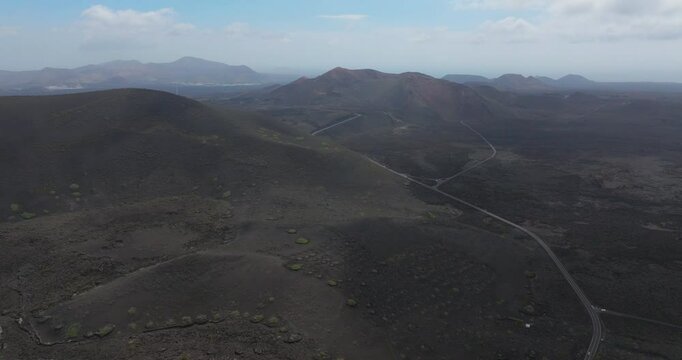 Aerial view of Timanfaya national park in Lanzarote