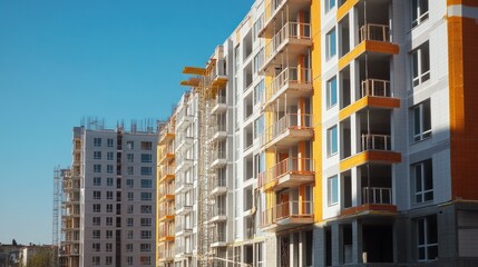 Real condominium under construction city architecture building.