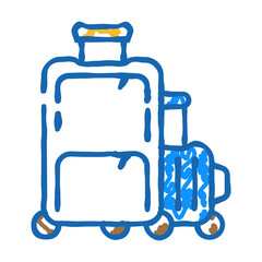 suitcase traveler baggage doodle icon sketch vector. suitcase traveler baggage sign. isolated symbol illustration