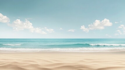 Fototapeta premium sea with beach and sky view in summer. Creative banner. Copyspace image 
