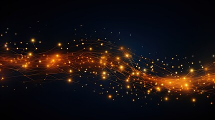 Abstract Orange and Yellow Sparkles on a Black Background