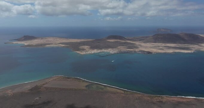 Aerial view of La Graciosa from Lanzarote