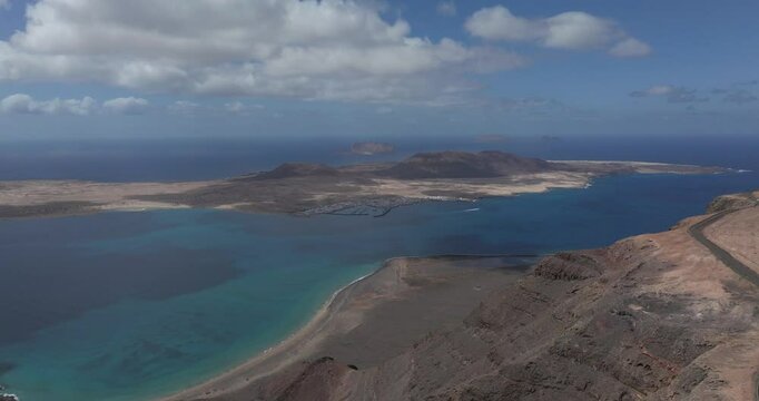 Aerial view of La Graciosa from Lanzarote