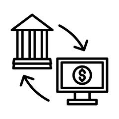 Online Bank Transfer line icon