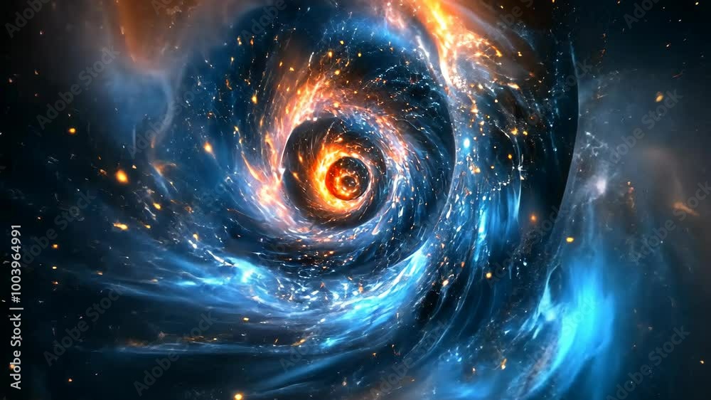 Wall mural a swirling vortex of fire and ice in a galaxy far, far away