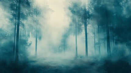 Fototapeta premium fog in the forest, Generative AI