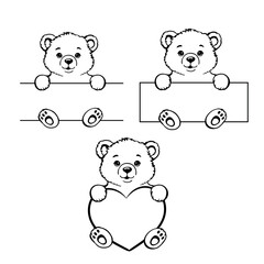Teddy Bear Outline Frame Banner Ribon, Cricut, Monogram