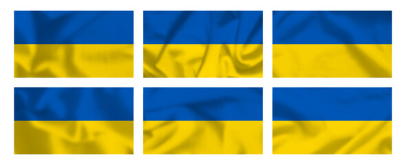 Set of Ukrainian national flags