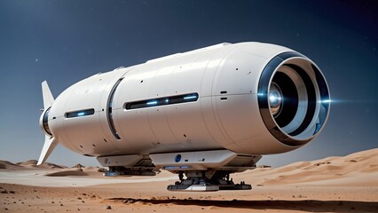 Transporte espacial, nave futurista