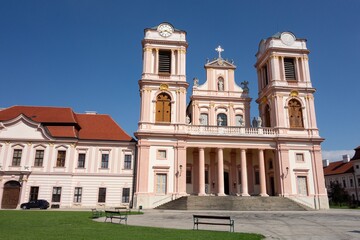 Fototapeta premium Two towers of Gottweig Abbey, Benedictine monastery near Krems in Lower Austria