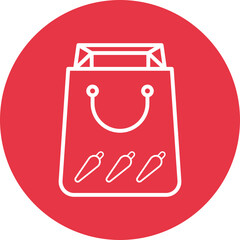 Grocery Bag line circle icon