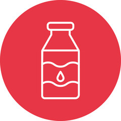 Water Bottle line circle icon