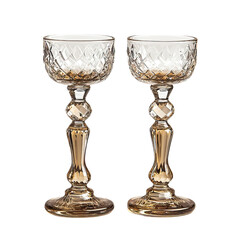 Crystal candle holders isolated on white background