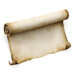 Vintage Scroll-Style Blank Banner Isolated on White Background