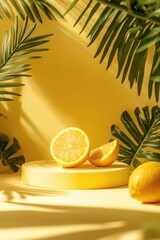 Obraz premium Lemons and oranges arranged in a vibrant display, evoking the feeling of a warm tropical location.