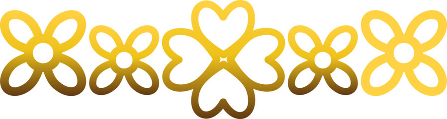 Obraz premium gold flower petal ornament