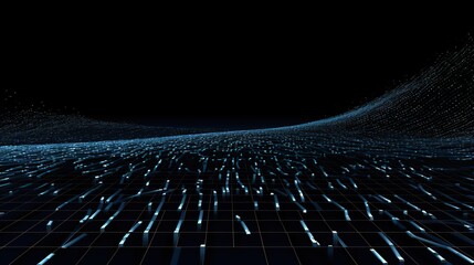 Naklejka premium Abstract futuristic city landscape with glowing lines in the dark, futuristic background