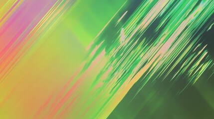 Fototapeta premium Colorful diagonal lines blend together in a mesmerizing abstract background with green and pink hues, perfect for adding a modern touch to any project