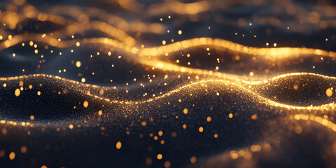 Obraz premium Sparkling Gold Dust Waves