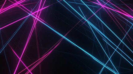 Vibrant neon lines on black backdrop create modern, futuristic design. Perfect for night club, party, or music show. Retro vibes with cyberpunk aesthetic