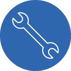 Wrench line circle icon