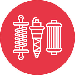 Auto Parts line circle icon