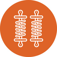 Shock Absorbers line circle icon