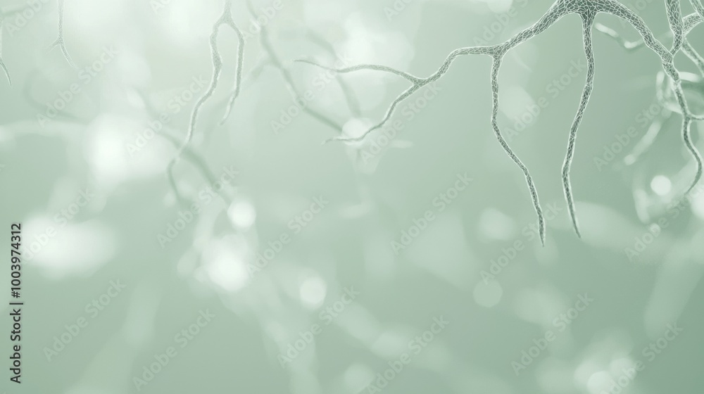 Poster abstract 3d illustration of a neural network firing in the brain with electrical signals being passe